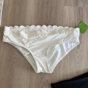 Kate Spade White Scalloped Swimwear